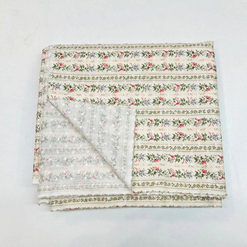 Ditsy Print Cotton - With Polka Dot Jacquard For Summer