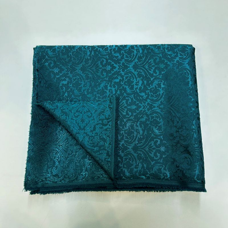 Small Damask Pattern Brocade – Cyan Jacquard Textured Fabric