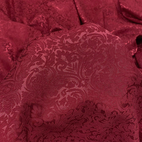 Burgundy 3D Brocade – Textured Jacquard Fabric by the Yard