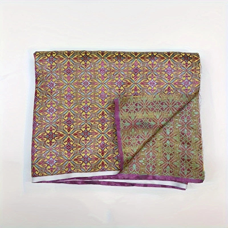 Colorful Nigerian Jacquard Brocade - Geometric Woven Textile
