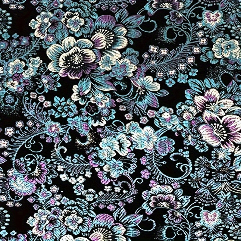Black Multi-Color Floral Brocade – Luxe Jacquard Fabric