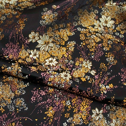 Chic Motif Brocade Fabric - Elegant Jacquard Woven Textile