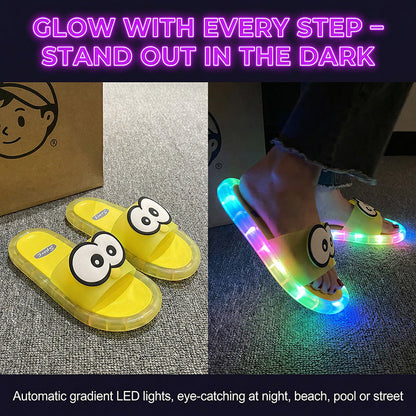 👣👣Cute LED Light-Up Plush Slippers for Women – Soft Cozy Indoor House Shoes