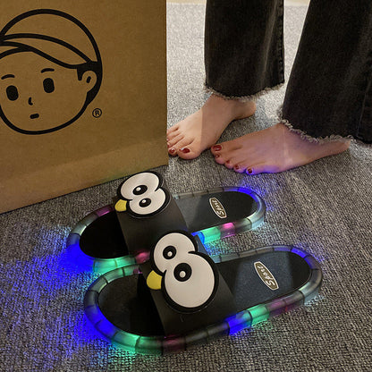 👣👣Cute LED Light-Up Plush Slippers for Women – Soft Cozy Indoor House Shoes