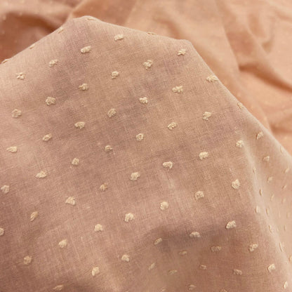 Orange Polka Dot Embroidery Cotton - Thin and Soft Jacquard Weave