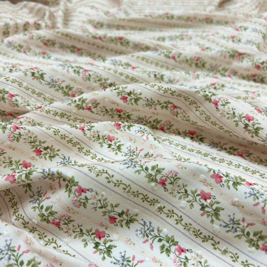 Ditsy Print Cotton - With Polka Dot Jacquard For Summer