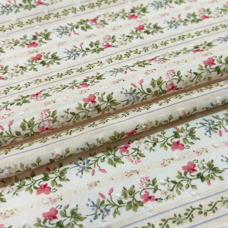 Ditsy Print Cotton - With Polka Dot Jacquard For Summer