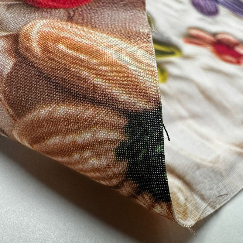 3D Floral Print Cotton Fabric – Embroidery-Look Textile