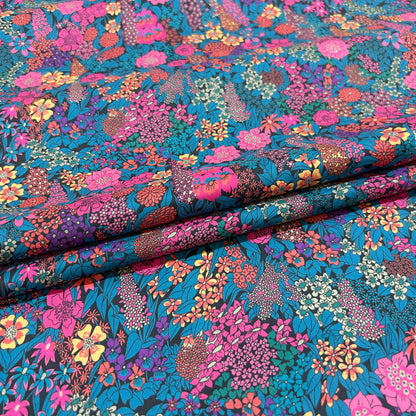Lightweight Vibrant Floral 60S Cotton - Colorful Bloom Flower Print