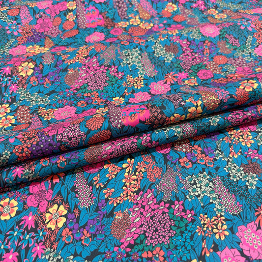 Lightweight Vibrant Floral 60S Cotton - Colorful Bloom Flower Print