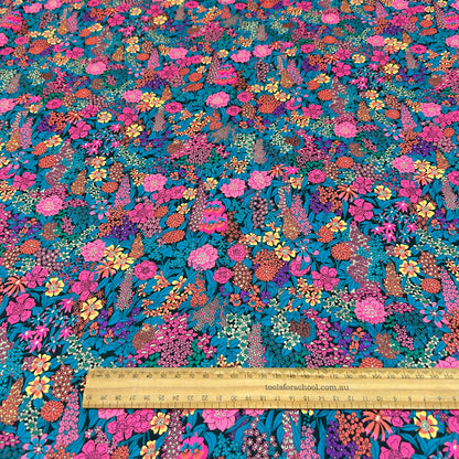 Lightweight Vibrant Floral 60S Cotton - Colorful Bloom Flower Print