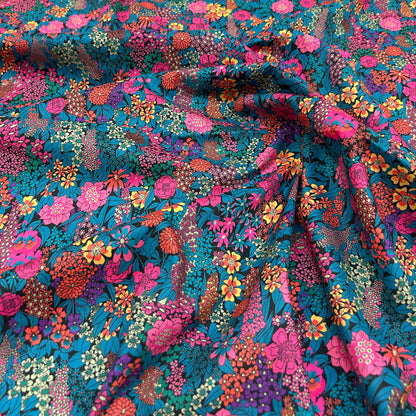 Lightweight Vibrant Floral 60S Cotton - Colorful Bloom Flower Print