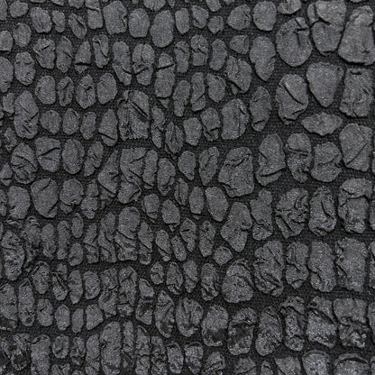 Black Embossed Brocade Fabric - Bubble Crinkle Snake Skin Textured
