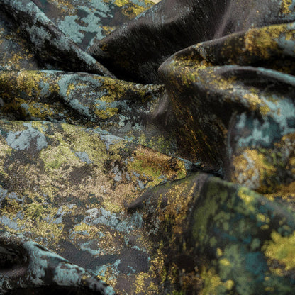 Abstract Metallic Textured Brocade - Green Gold