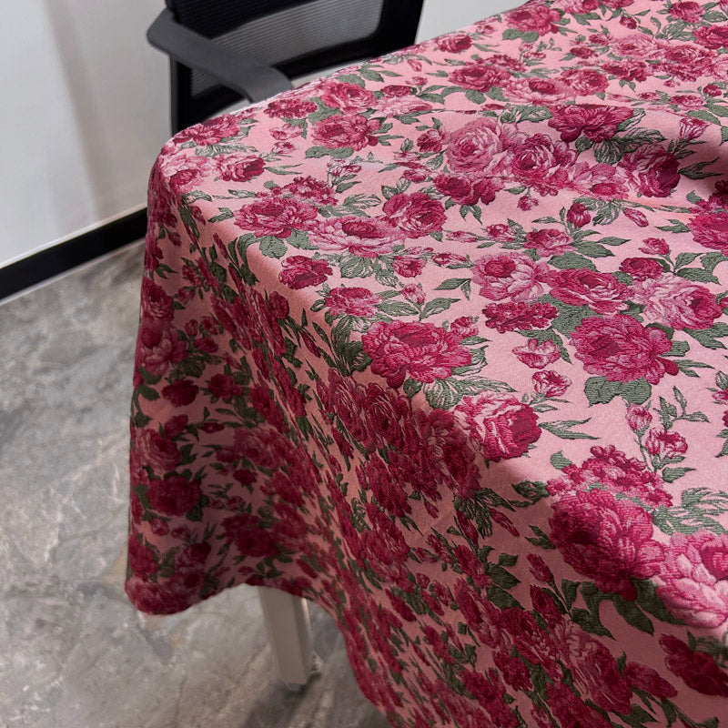 3D Rose Embossed Brocade - Vintage Floral Jacquard Fabric