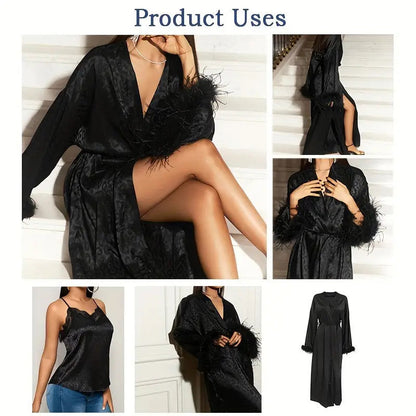 Ultra-Smooth Black Leopard Silky Satin - Glossy Jacquard Textile