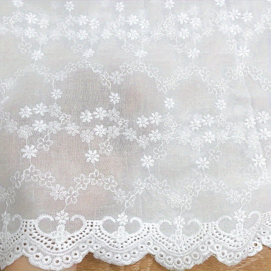 Floral Broderie Anglaise Cotton Voile – Sheer Embroidered Fabric