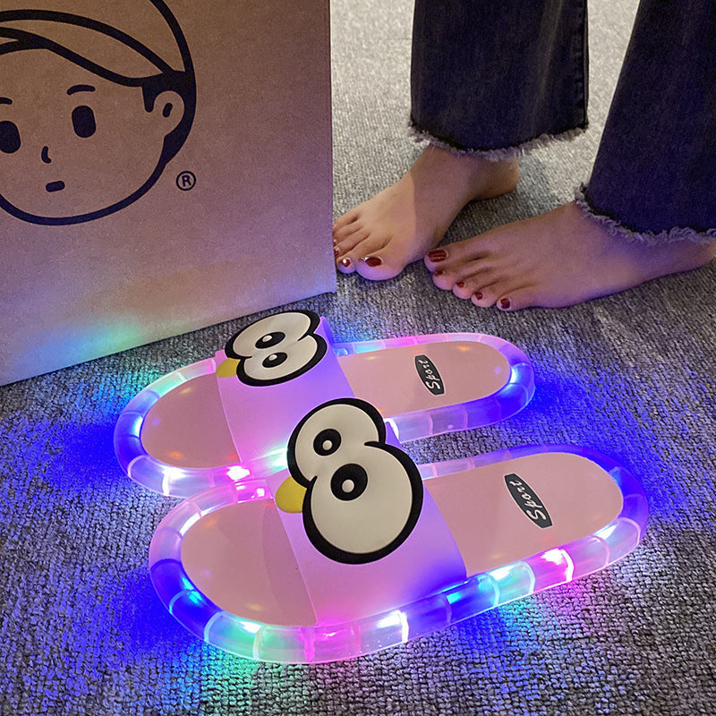 👣👣Cute LED Light-Up Plush Slippers for Women – Soft Cozy Indoor House Shoes