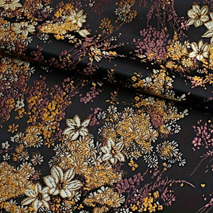Chic Motif Brocade Fabric - Elegant Jacquard Woven Textile