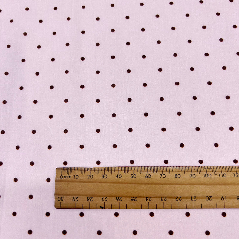 Classic Pink Small Dots 60s Cotton Fabric - Breathable Brown Spotted