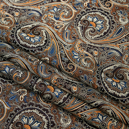 Antique Black Paisley Brocade - Classical Jacquard Pattern Textile