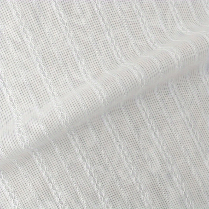 White Cotton Jacquard Stripe Fabric – Textured Decorative Material